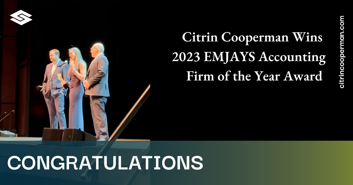 Citrin Cooperman Wins  2023 EMJAYS Accounting Firm of the Year Award 