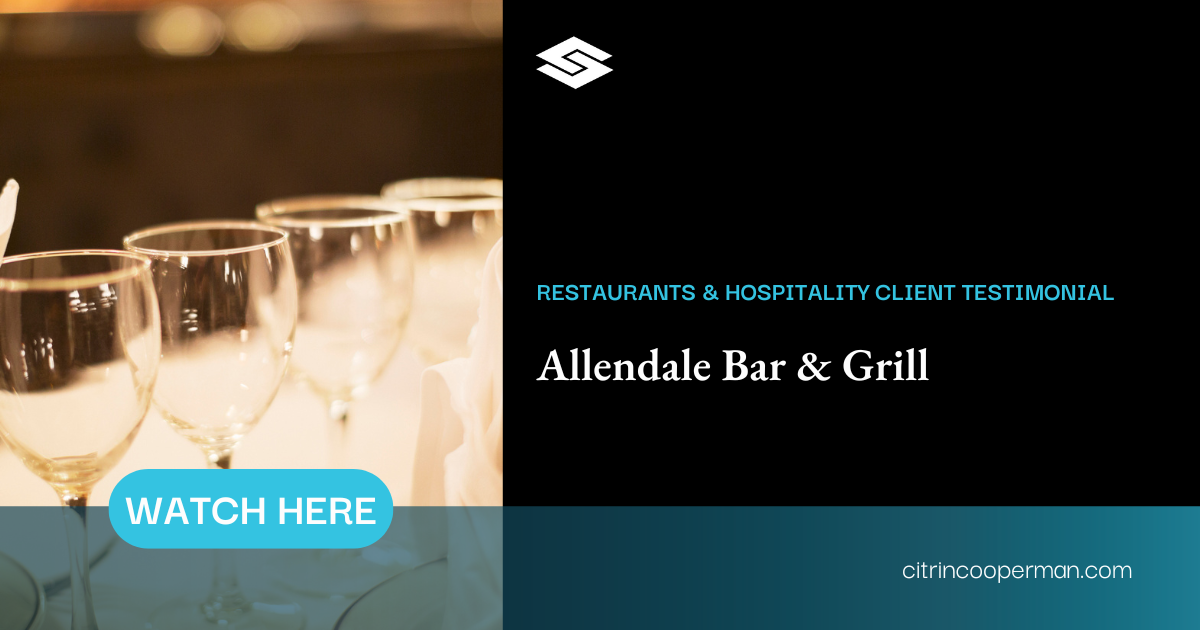 Testimonial Restaurants and Hospitality Allendale Bar