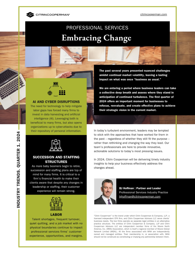 professional services embracing change cover